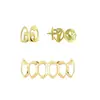 Auténtico Hiphop Transfronterizo Diente de Oro Grill Planeta Corazón Set de Tres Piezas Hip-Hop Accesorios Dentales Hip-Hop Grill