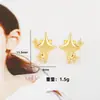 Luo Chen Ins Famoso da Internet Mesmo Estilo Estrela de Cobre Simétrico Lisamente Tarraxa de Orelha Alta Qualidade Elegante na Moda Pequeno Versátil Brincos