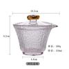 Tazón Cubierto de Rima de Bambú de Vidrio Juego de Té Kung Fu Taza de Té Sicai Traje de Cubierta de Té Tazón de Té Individual Engrosado Resistente al Calor