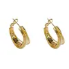 Pendientes Metálicos Geométricos Retro Estilo Francés para Mujer, Elegantes y Lujosos con Diseño Único, Broches para Oreja Chapados en Oro Genuino al por Mayor