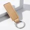 Venta Caliente Amazon Cuero PU Hebilla de Cuero Simple Anillo Colgante para Llaves de Hombre y Mujer DIY Negocio Redondo Cuadrado