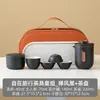 Juego de Té Portátil para Viaje Juego Pequeño Tetera para Exteriores Taza de Té Sencilla Personal para Acampar Taza Rápida Una Tetera Cuatro Tazas