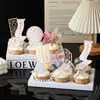 Decoração de Cupcake Feliz Dia dos Namorados Chinês Estilo Chinês Antigo Pássaro Alado Dia dos Namorados Aniversário Leque Dobrável Cartão de Inserção