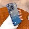 Estuche para teléfono móvil con diamantes de imitación galvanizados brillantes, con purpurina degradada y ondulación de agua, compatible con iPhone 16 Pro, funda blanda para Apple 15 y 14