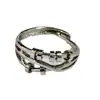 Anillo Giratorio de Plata Tailandesa para la Ansiedad Anillo para el Dedo Índice Multi-Círculo Cuentas de Transferencia Auspicioso Transferencia Moda Coreana Regalo para Novia