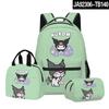 3D Nuevo Producto Impreso Sanrio kuromi kuromi Estudiante Mochila Escolar Bolso para el Almuerzo Estuche para Lápices Set de Tres Piezas