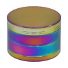 Popular Transfronterizo 63mm50mm40mm Cuatro Capas Plano Aleación de Zinc Molinillo de Humo Multicolor