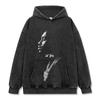 Camiseta de manga corta con estampado de Lil Tjay y sudadera con capucha de cuello redondo grueso, estilo retro transfronterizo estadounidense