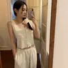 Actualización de Talla Chic Coreano Verano Nuevo Dulce Top sin Mangas de Punto en Forma de U Ropa para Mujer