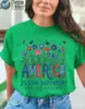 Transfronterizo [Talla europea] Nuevo modelo 2026 Aniversario 250 del Día de la Independencia de América Camiseta floral de manga corta para mujer