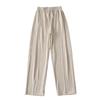 Calça Casual de Cintura Alta com Cordão e Costura Estilo Americano Nova Primavera C3080-25 Simples Solta de Perna Larga
