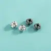 Prata Esterlina S925 Contas Espaçadoras de Pedra Irregular Acessórios de Contas para Pulseira de Corda Trançada DIY