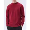 Suéter de punto de cuello alto medio para otoño e invierno para hombre, jersey, corte ajustado, estilo coreano, ropa básica lisa de moda casual para jóvenes
