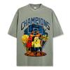 Playera Estampada de Cuello Redondo Kobe Transfronteriza, Lavada Americana Vintage Holgada Peso Pesado Manga Corta, Moderna y Versátil