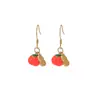 Pendientes de Caqui Plateado Yilu Plata de Ley S925 Esmalte Caqui Ruyi Buenas Cosas Fruta Cacahuete Ganchos para Orejas Listos en Stock