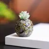 Adornos de Piña Dorada de Resina Rellena de Cristal Natural Mascota Fresca y Linda Decoraciones de Escritorio de Escritorio