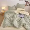 2026 Nuevo Dormitorio Estudiantil Juego de Ropa de Cama de Algodón Lavable de Cuatro Piezas Kit Sencillo de Tres Piezas en Color Sólido Bicolor