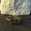 Novo Anel Borboleta Vazado Retrô para Mulheres, Anel de Dedo Indicador Ajustável com um Toque Personalizado de Alto Padrão, Acessório Simples, Presente para Namorada