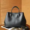 Bolsa Feminina de Couro Bovino Tostado Cristal de Primeira Camada, Nova Bolsa Transversal Vintage, Bolsa Tote Versátil de Couro Genuíno de Grande Capacidade para Mulheres