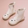 Botas de Cuero Cómodas para Niñas para Uso Exterior Nuevo Estilo Otoño e Invierno 2025 Botines Cortos Versátiles de Suela Suave para Niñas Pequeñas Estilo Infantil Botas de Princesa