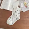 26 Calcetines de Malla Primavera/Verano Estilo Coreano Bloques de Color Gato de Dibujos Animados Casual Estilo Academia Algodón Transpirable Lindos Calcetines Sin Costuras