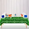 Mantel Desechable con Temática de Fútbol para Decoración de Fiesta del Mundial, Mantel Impermeable de Plástico Engrosado para Montaje de Fiesta de Cumpleaños