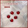 Rojo Explosivo Diamante Apilado Joyería para Uñas Celebridad de Internet Retro Ankesela Azúcar Rojo Piedra Dulce Cuadrado Gordo Corazón Torcido Bola de Diamante Decoración de Uñas
