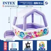 Alberca Inflable Intex con Bomba, Parasol, Alberca de Juegos Acuáticos para Casa de Niños, Alberca de Pelotas Oceánicas para Bebés y Niños en Interiores