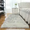 Alfombra de Felpa de Lana Sintética Transfronteriza Alfombrilla para Piso Manta para Dormitorio Ventana Mirador Hogar Color Sólido Alfombrilla para Stand Interior