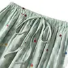 Pantalones de globo estilo étnico con bloques de color retro artísticos para mujer, nuevos pantalones casuales finos de verano cropped