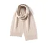 Cachecol de cashmere moderno, cor sólida, tricotado com padrão texturizado, estilo longo, quente para outono e inverno, design novo, fashion e versátil, estilo simples feminino