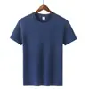 Verão 180g Algodão Puro Manga Curta Masculina Gola Redonda Slim Fit Meia Manga Unissex Camisa Promocional Base Camisa Top Masculino