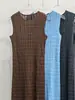 Vestido Redondo Sin Mangas con Pliegues Estilo Miyake para Mujer, Suave y Moderno, Vestido Recto de Longitud Media, Vestido Versátil