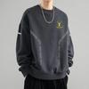 Suéter para hombre, otoño 2024, estilo americano, holgado, de manga larga, cuello redondo, grueso, deportivo, moderno, estilo pesado.
