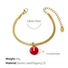 Moda Europea y Americana Colorido Colgante Redondo con 26 Letras Inglesas, Pulsera de Cadena Hueso de Serpiente Plana, Joyería de Nicho Chapada en Oro de 18 Quilates