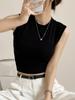 Camisola Blanca Pequeña de Algodón Puro para Mujer Verano Ropa Exterior Cubriente Paramilis Chaleco sin Mangas Base Interior Top Antirozaduras