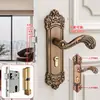 Cerradura de Puerta de Dormitorio Estilo Europeo Cerradura de Puerta Interior Sin Taladro Cerradura de Puerta Doméstica Puerta de Madera Manija de Puerta Universal Reemplazo de Cerradura de Puerta Vieja