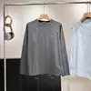 Camiseta Deportiva de Ciclismo de Manga Larga con Empalme de Color Contrastante Mismo Estilo para Hombre y Mujer, Cuello Redondo, Camiseta Básica Moderna 8669