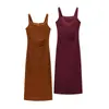 Venta al por mayor de ropa para mujer estilo europeo y americano transfronteriza INS, nueva colección de otoño, elegante vestido de tirantes ajustado sin mangas con pliegues