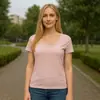 Camiseta cuadrada de manga corta transfronteriza para mujer, nuevo estilo básico casual simple, camiseta cuadrada de color liso estampada