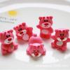 Oso de rosas de dibujos animados tridimensional, crema, pegamento, decoración de caja de papelería, pegatina para refrigerador, caja de almacenamiento, llavero colgante, material