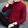 2020 Outono e Inverno Comércio Exterior Novo Cor Sólida Meia Gola Alta Suéter Masculino Moda Slim-fit Simples Base Suéter