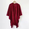 Estilo Étnico Primavera Verano Ropa Exterior Hueca Chal Grande para Mujer Color Sólido Capa tipo Qipao Chal Tejido Fino Bufanda para Habitación con Aire Acondicionado