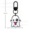 Chaveiro de Borracha Macia em PVC de Desenho Animado para Halloween Fantasma Fofo Abóbora Fivela em Forma de U Pingente Pingente para Sacola de Presente de Festival