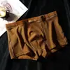 Ropa interior de seda de hielo para hombre color liso amigable con la piel transpirable cómoda bóxers shorts de cuatro esquinas para niños pantalones de verano modernos