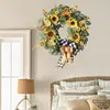 Guirlanda de Girassol Artificial com Laço para Porta - Decoração de Pendurar (Importado da Amazon)