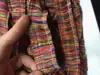 Renda com franjas de fio de algodão, borlas, fio de poliéster espesso, base de algodão, borda, cores fluorescentes, decoração colorida