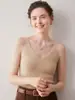 Nueva camisola de punto de cachemira pura con cuello en V 2026, corte ajustado, que realza la figura y perfecta como capa interior o top sin mangas