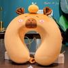 Almofada em U de Capivara Almofada de Pescoço Desenho Animado Almofada de Viagem de Avião Almofada de Pescoço em U Portátil Carro Estudante Almofada Cervical