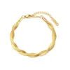 Joyería de Acero Inoxidable Popular Europeo Americano Nuevo Simple Versátil Cadena Chapada en Oro de 18K Estilo INS Pulsera de Acero de Titanio Venta al por Mayor Mujer